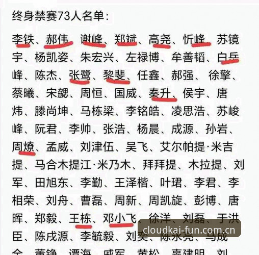 中国足协第三批禁足名单深度评测：云开体育平台带你看清足球反腐风暴